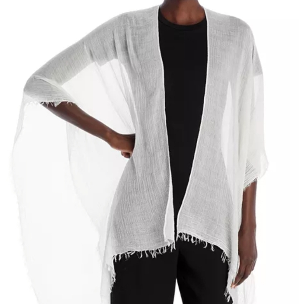 Echo White Sheer Ruana One Size